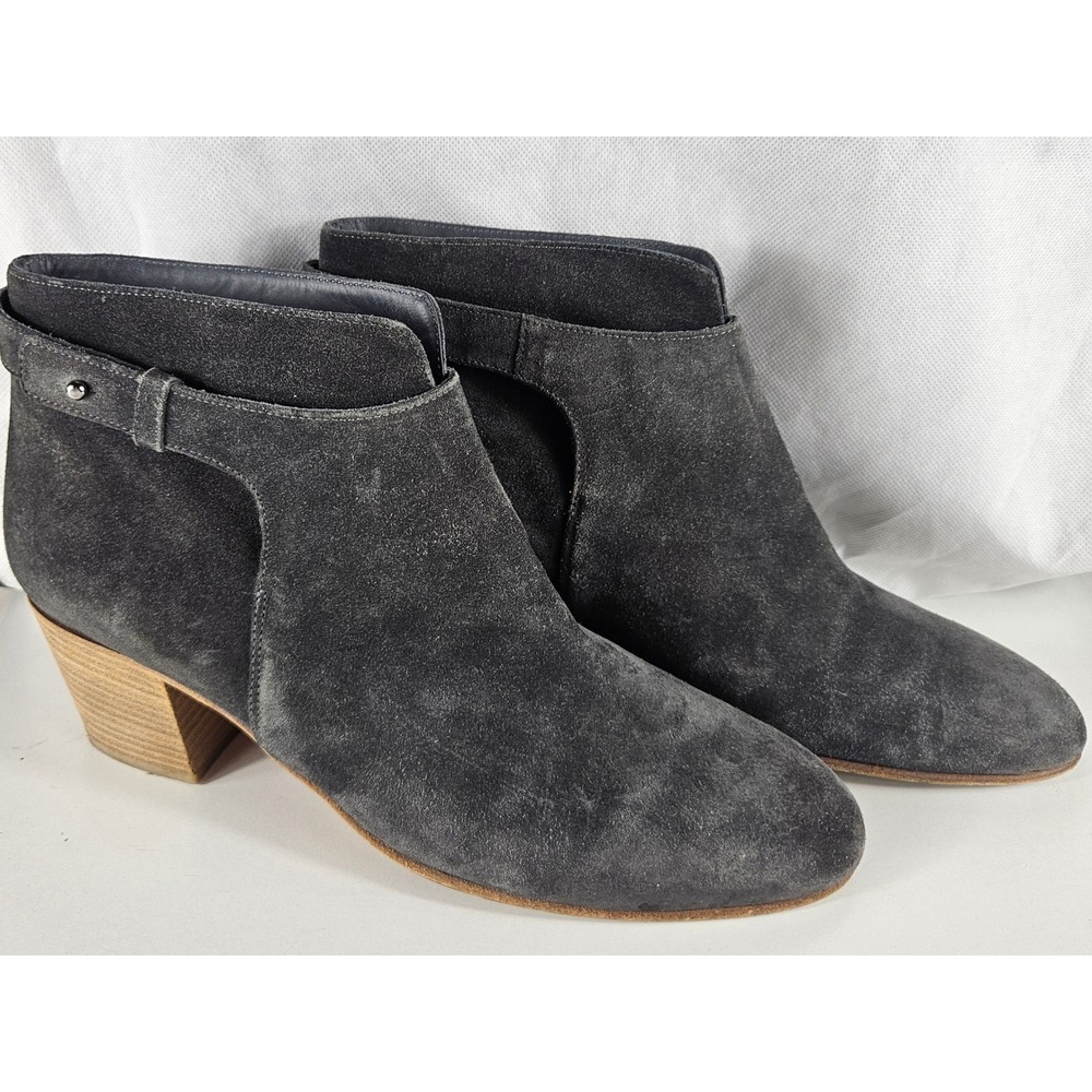 VINCE. Women Charcoal Grey Suede Stacked Ankle Boots Block Heel Italy 11M EUR 41
